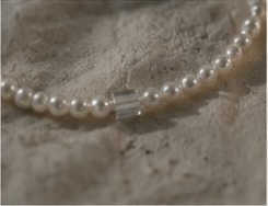 Close-up pearl bracelet
